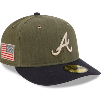 Cap zaoblená green ajustada 59FIFTY Pre-Curved American Herringbone Atlanta Braves MLB New Era