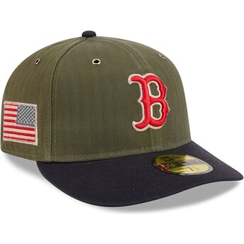 Grüne gebogene verstellbare 59FIFTY Pre-Curved American Herringbone Kappe der Boston Red Sox MLB von New Era