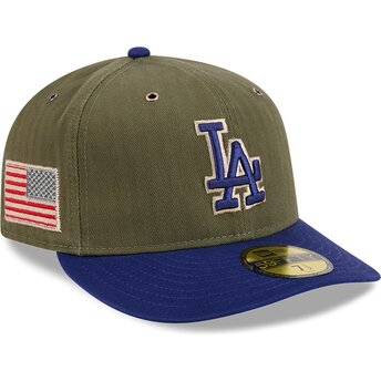 Cap zaoblená green ajustada 59FIFTY Pre-Curved American Herringbone Los Angeles Dodgers MLB New Era
