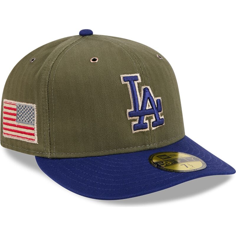 grune-gebogene-verstellbare-59fifty-pre-curved-american-herringbone-kappe-der-los-angeles-dodgers-mlb-von-new-era