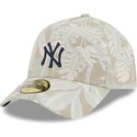 beige-gebogene-verstellbare-59forty-a-frame-leafy-palm-kappe-der-new-york-yankees-mlb-von-new-era
