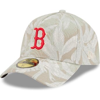 Šiltovky zaoblená béžová upravený 59FORTY A Frame Leafy Palm Boston Red Sox MLB New Era