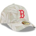 new-era-curved-brim-59forty-a-frame-leafy-palm-boston-red-sox-mlb-beige-fitted-cap