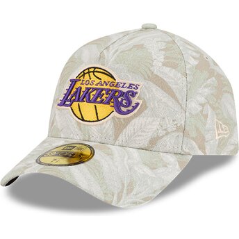 Cap zaoblená beige ajustada 59FORTY A Frame Leafy Palm Los Angeles Lakers NBA New Era