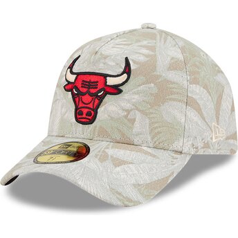 Cap zaoblená beige ajustada 59FORTY A Frame Leafy Palm Chicago Bulls NBA New Era
