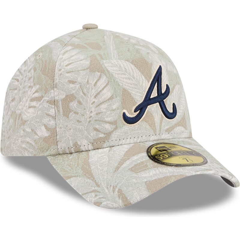 beige-gebogene-verstellbare-59forty-a-frame-leafy-palm-kappe-von-atlanta-braves-mlb-von-new-era