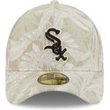 beige-gebogene-verstellbare-59forty-a-frame-leafy-palm-kappe-der-chicago-white-sox-mlb-von-new-era