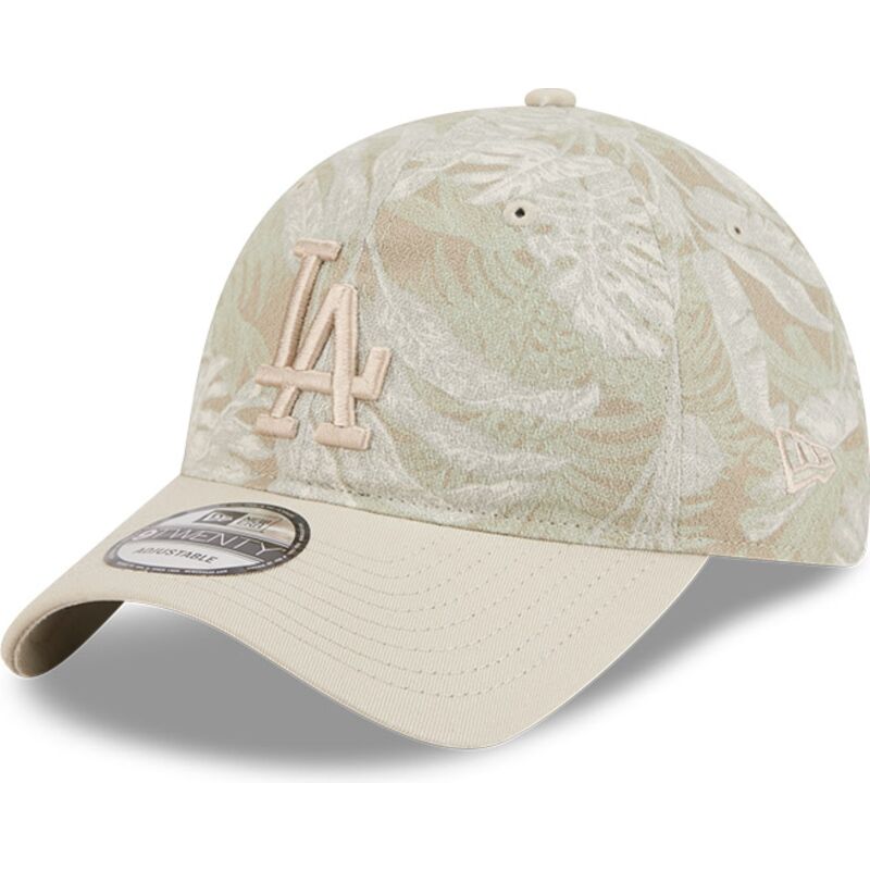 gorra-curva-beige-ajustable-9twenty-leafy-palm-de-los-angeles-dodgers-mlb-de-new-era