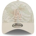beige-gebogene-verstellbare-9twenty-leafy-palm-kappe-der-los-angeles-dodgers-mlb-von-new-era