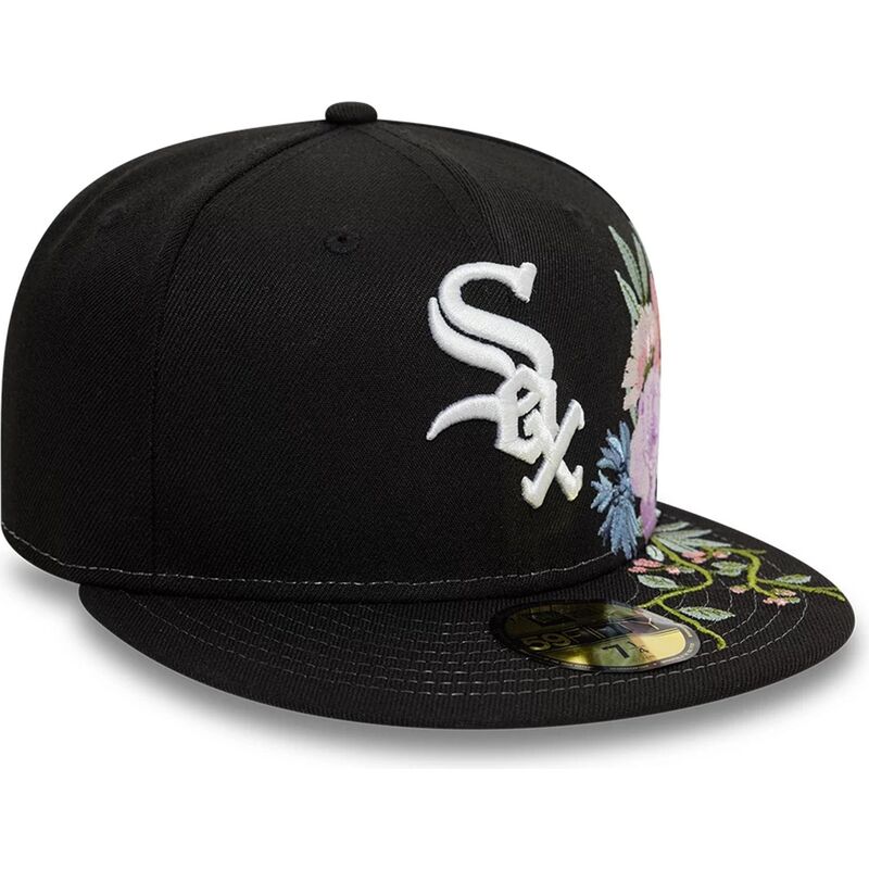 new-era-flat-brim-59fifty-floral-chicago-white-sox-mlb-black-fitted-cap