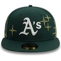 grune-enganliegende-59fifty-zodiac-flat-cap-der-oakland-athletics-mlb-von-new-era