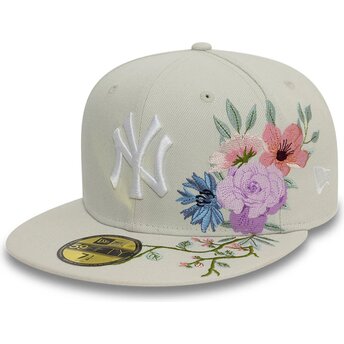 Šiltovka rovná béžová upravená 59FIFTY Floral New York Yankees MLB New Era