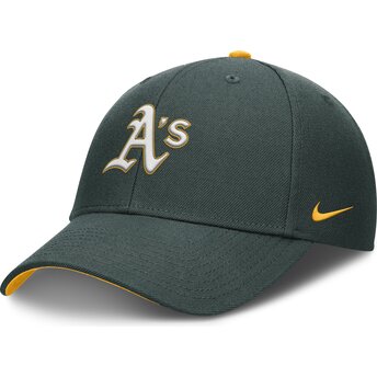 Šiltovka zaoblená zelená nastaviteľný pre deti Dri-Fit Club Structured Oakland Athletics MLB Nike