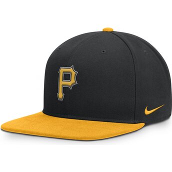 Nike Flat Brim Dri-Fit Pro Structured Square Bill Pittsburgh Pirates MLB Black and Yellow Snapback Cap