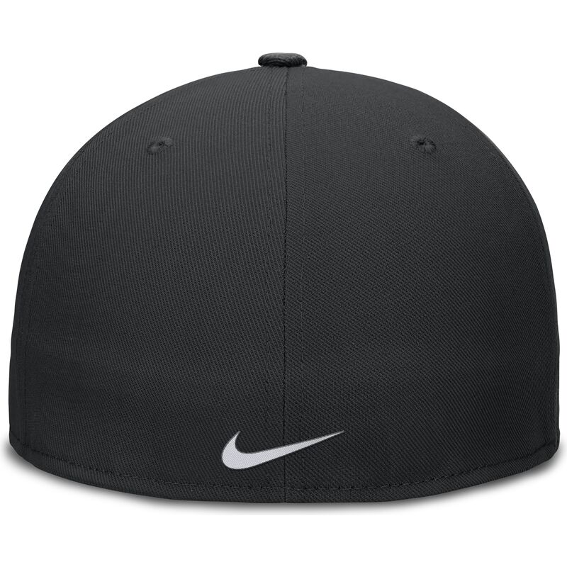 schwarze-flache-fitted-kappe-dri-fit-true-structured-round-bill-der-chicago-white-sox-mlb-von-nike
