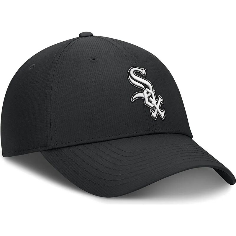 schwarze-verstellbare-gebogene-kappe-club-structured-uv-poly-ripstop-der-chicago-white-sox-mlb-von-nike schwarze-verstellbare-gebogene-kappe-club-structured-uv-poly-ripstop-der-chicago-white-sox-mlb-von-nike