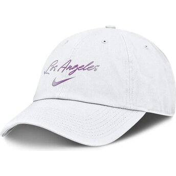 Weiße verstellbare gebogene Kappe Mothers Day Club Unstructured Organic Cotton der Los Angeles Dodgers MLB von Nike
