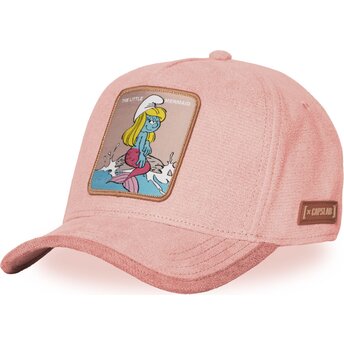 Šiltovka zaoblená ružová snapback SMU SUR3B Šmolinka Šmolkovia Capslab