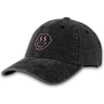 Šiltovka zaoblená čierna nastaviteľný Smiley Washed Pica Pica