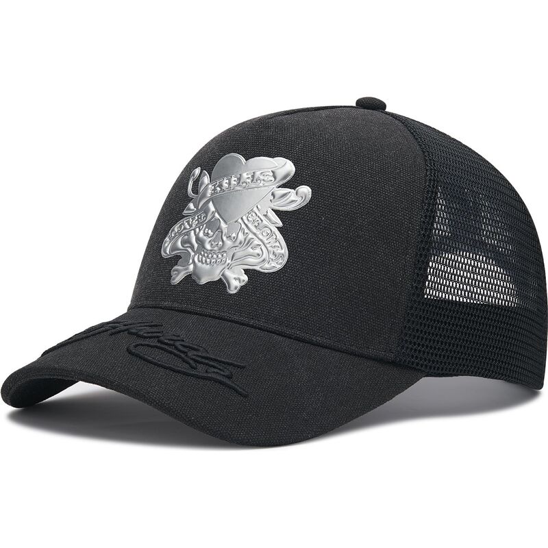 siltovka-zaoblena-cierna-snapback-love-kills-slowly-washed-ed-hardy