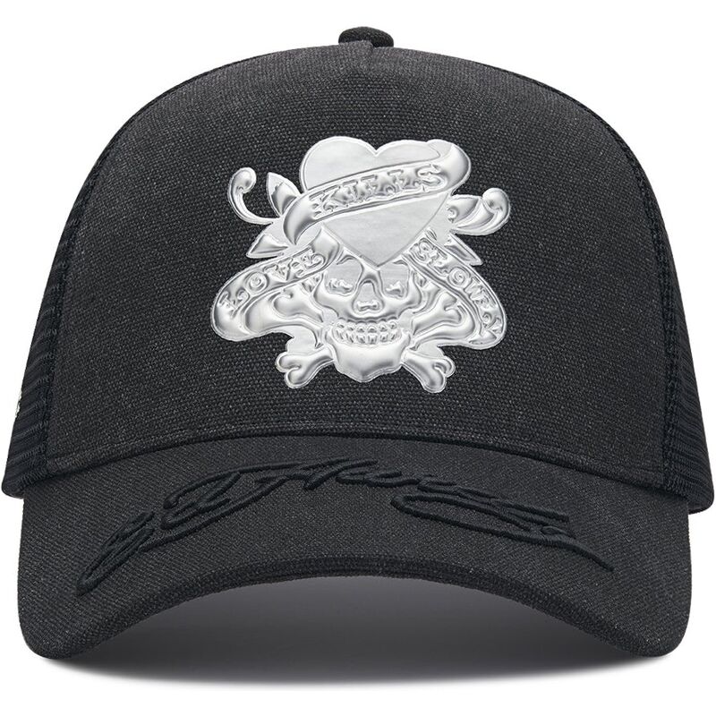 siltovka-zaoblena-cierna-snapback-love-kills-slowly-washed-ed-hardy