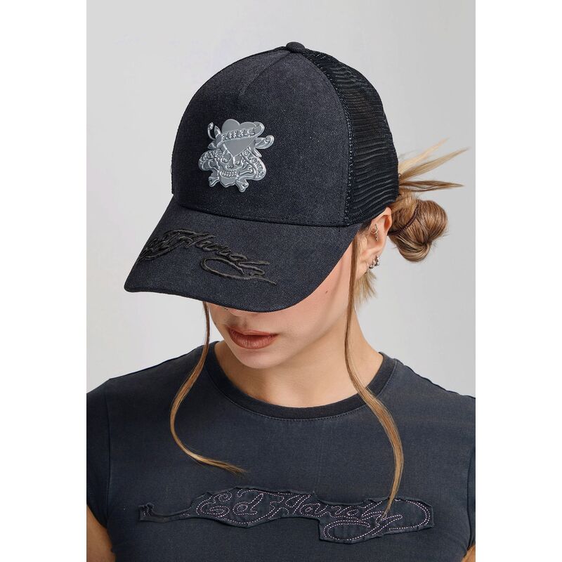 siltovka-zaoblena-cierna-snapback-love-kills-slowly-washed-ed-hardy