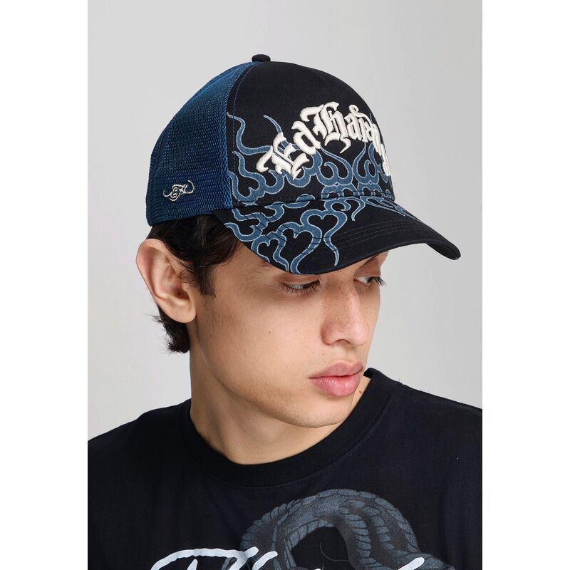 siltovka-zaoblena-cierna-snapback-flaming-ed-hardy