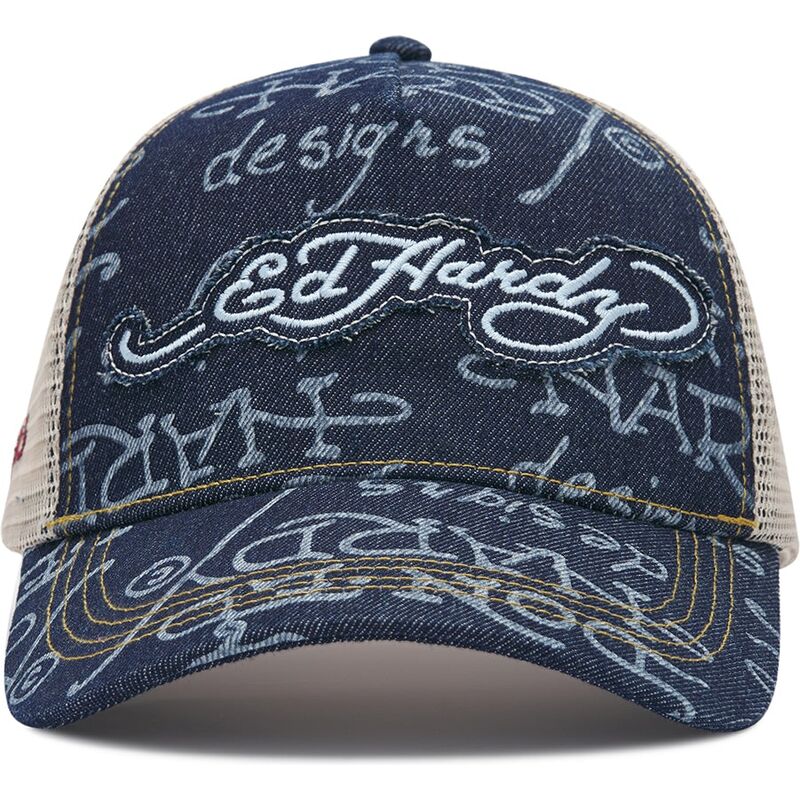 siltovka-zaoblena-tmavomodra-snapback-don-denim-ed-hardy