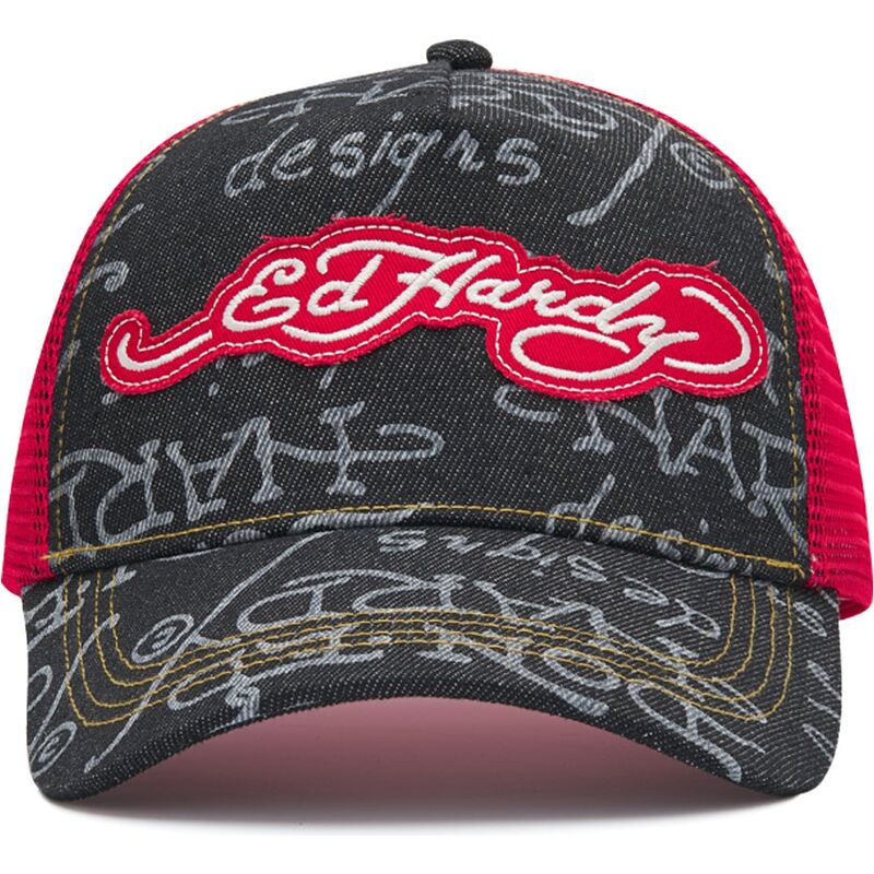 siltovka-zaoblena-cierna-snapback-don-denim-ed-hardy
