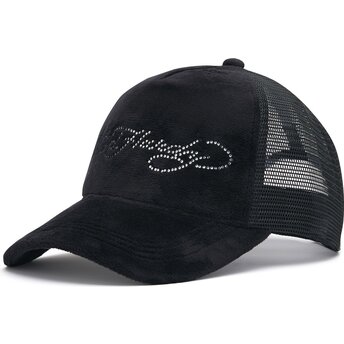 Šiltovka zaoblená čierna snapback Core Silver Diamante Velour Ed Hardy