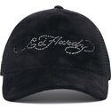 siltovka-zaoblena-cierna-snapback-core-silver-diamante-velour-ed-hardy