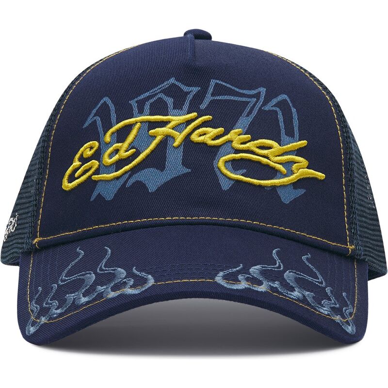 siltovka-zaoblena-tmavomodra-snapback-1971-ed-hardy