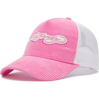 Šiltovka zaoblená ružová snapback Embroidery Applique Cord Ed Hardy