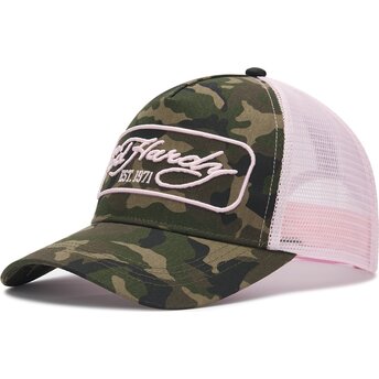 Šiltovka zaoblená kamufláž snapback rosa 1971 Ed Hardy