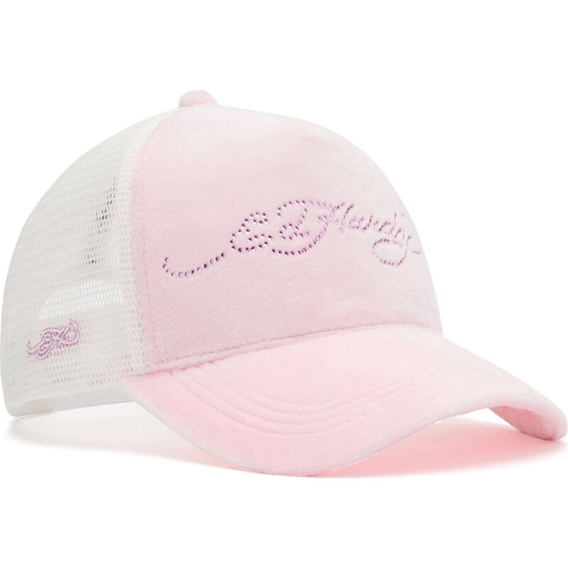 siltovka-zaoblena-ruzova-snapback-diamante-velour-ed-hardy