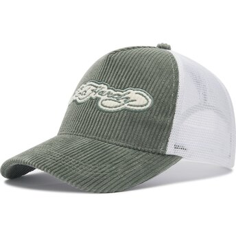 Šiltovka zaoblená zelená snapback Embroidery Applique Cord Ed Hardy