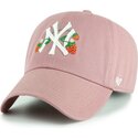 siltovka-zaoblena-ruzova-nastavitelny-pre-deti-clean-up-icon-alt-strawberry-new-york-yankees-mlb-47-brand
