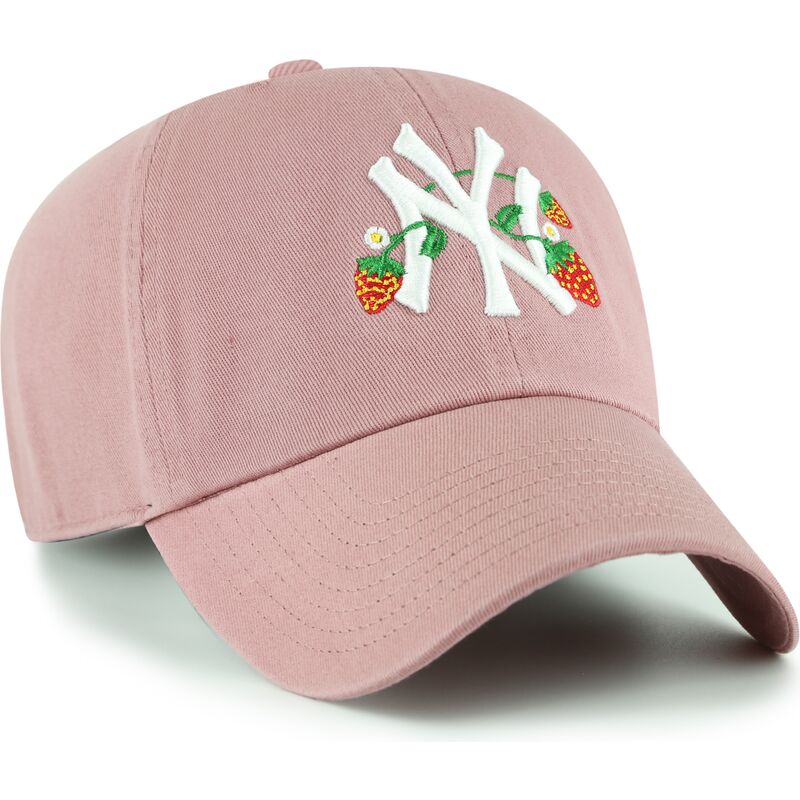 siltovka-zaoblena-ruzova-nastavitelny-pre-deti-clean-up-icon-alt-strawberry-new-york-yankees-mlb-47-brand