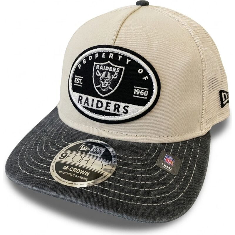 siltovka-zaoblena-bezova-snapback-9forty-m-crown-a-frame-fray-las-vegas-raiders-nfl-new-era