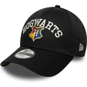 Šiltovka zaoblená čierna snapback pre deti 9FORTY Wordmark Hogwarts Harry Potter New Era