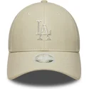 siltovka-zaoblena-bezova-snapback-9forty-m-crown-pu-diamante-los-angeles-dodgers-mlb-new-era
