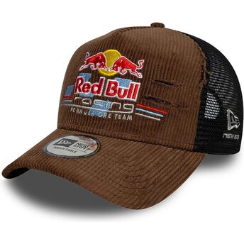 Šiltovka zaoblená hnedá snapback A Frame Distressed Cord Red Bull Racing Formula 1 New Era