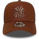 siltovka-zaoblena-hneda-snapback-e-frame-outline-new-york-yankees-mlb-new-era