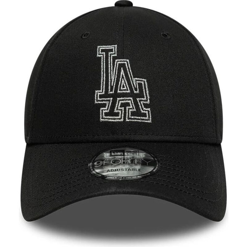 siltovka-zaoblena-cierna-nastavitelny-9forty-metallic-outline-los-angeles-dodgers-mlb-new-era