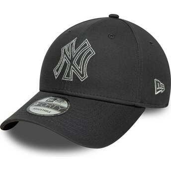 Šiltovka zaoblená sivá nastaviteľný 9FORTY Metallic Outline New York Yankees MLB New Era