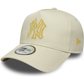 Šiltovka zaoblená béžová snapback dorado E Frame Metallic Outline New York Yankees MLB New Era
