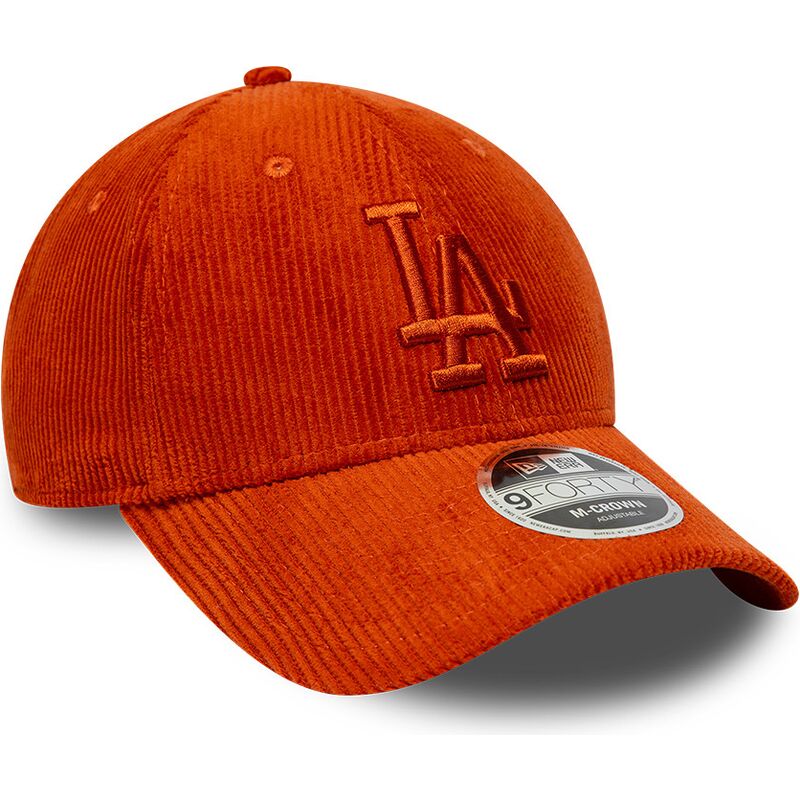 siltovka-zaoblena-oranzova-nastavitelny-9forty-m-crown-cord-los-angeles-dodgers-mlb-new-era