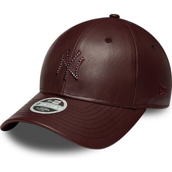 Šiltovka zaoblená hnedá snapback 9FORTY M-Crown PU Diamante New York Yankees MLB New Era