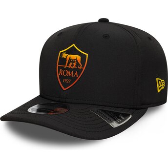 Šiltovka zaoblená čierna snapback 9SEVENTY Stretch Snap REPREVE Associazione Sportiva Roma Serie A New Era