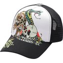 siltovka-zaoblena-cierna-snapback-snake-and-skull-ed-hardy